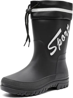 Rain Boots for Men, Waterproof Rubber Boots Mens Garden Boots, Comfort Lightweight Raining Shoes, Elastic Chelsea Ankle Rain Boots Fishing Shoes for Yard Farm Outdoor Work