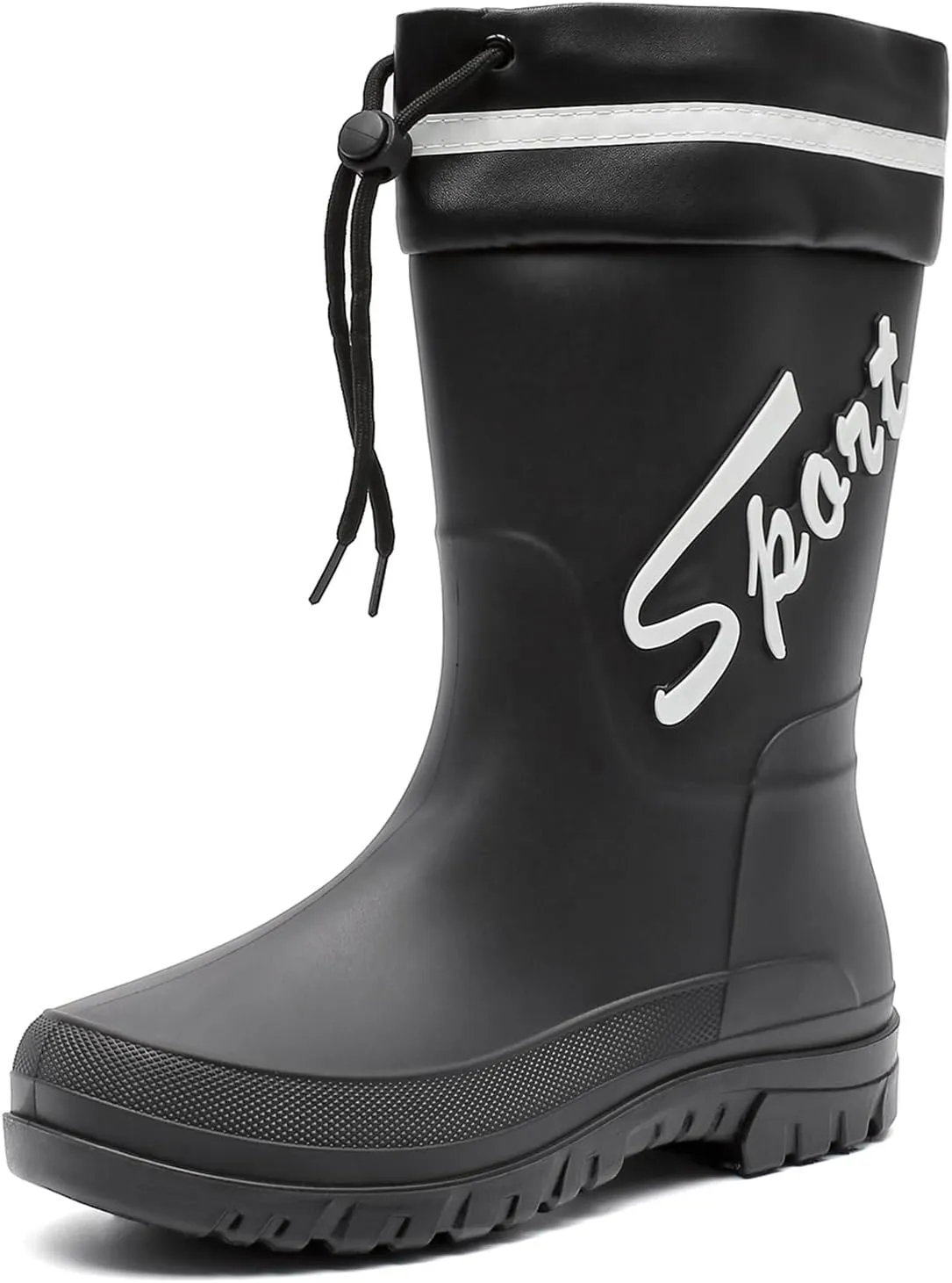 Rain Boots for Men, Waterproof Rubber Boots Mens Garden Boots, Comfort Lightweight Raining Shoes, Elastic Chelsea Ankle Rain Boots Fishing Shoes for Yard Farm Outdoor Work