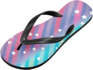 Rainbow Stripe Star Men's & Women's Classical Beach Rubber Sandal Flip Flop Comfortable Slipper 214A4621