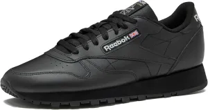 Reebok Classic Leather Sneakers White Tennis Mens Shoes, Core Black/Core Black/Pure Grey5, 11