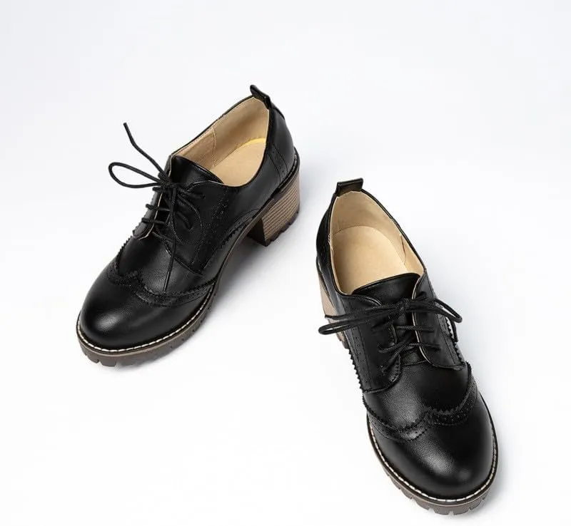 Retro Women's Middle Heel Shoes Classic Thick Heel Front Strap Design Comfortable Casual Walking Shoes for Women