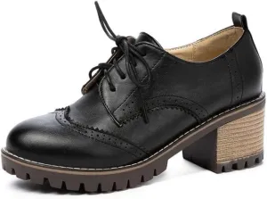 Retro Women's Middle Heel Shoes Classic Thick Heel Front Strap Design Comfortable Casual Walking Shoes for Women