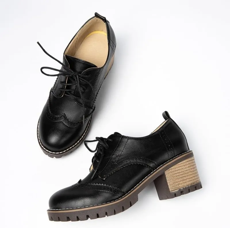 Retro Women's Middle Heel Shoes Classic Thick Heel Front Strap Design Comfortable Casual Walking Shoes for Women
