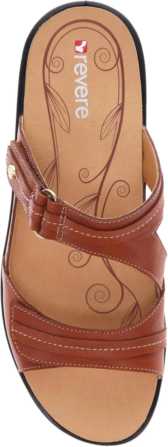 Revere Rio Women's Slide Sandals - Luxurious Leather with Superior Arch Support and Fully Adjustable Fit