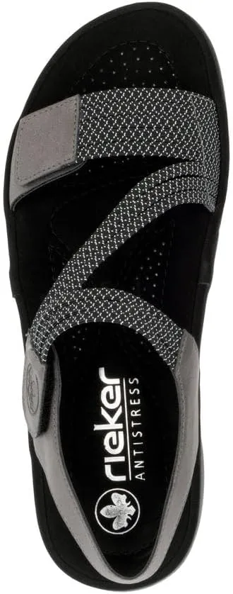 Rieker 64870 Franja Women's Strap Sandals – Comfortable Lightweight Hiking Footwear with Adjustable Hook and Loop Closures, Flexible Sole for Everyday Wear