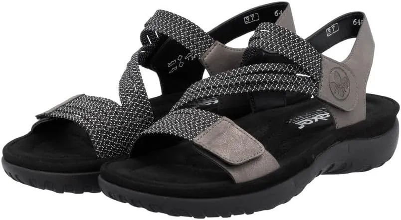 Rieker 64870 Franja Women's Strap Sandals – Comfortable Lightweight Hiking Footwear with Adjustable Hook and Loop Closures, Flexible Sole for Everyday Wear