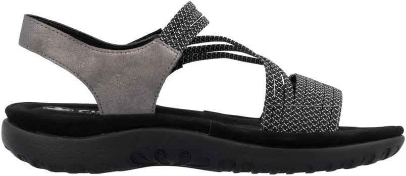 Rieker 64870 Franja Women's Strap Sandals – Comfortable Lightweight Hiking Footwear with Adjustable Hook and Loop Closures, Flexible Sole for Everyday Wear