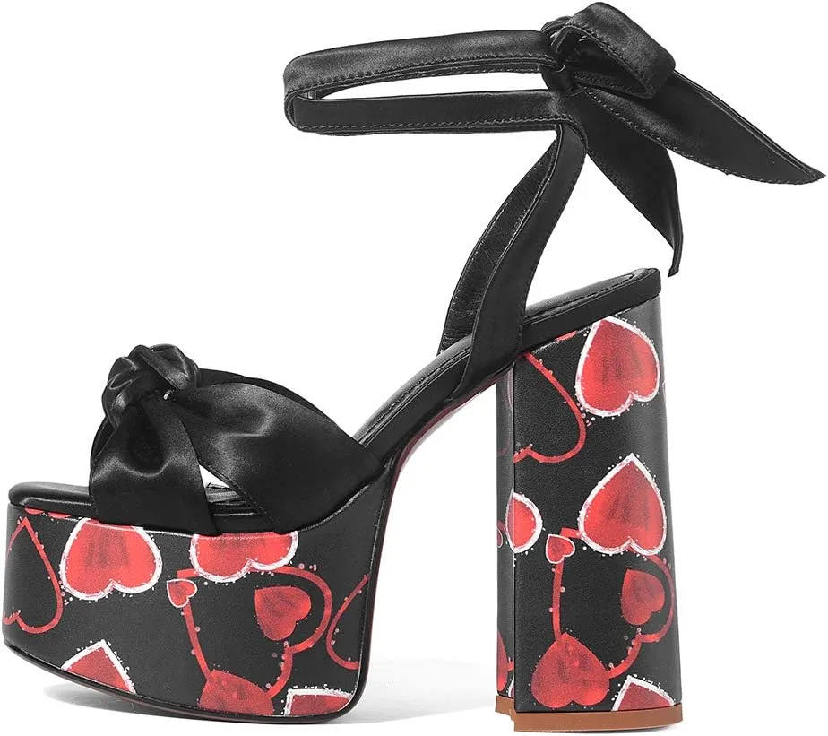 Roimaash Fashion Platform Sandals Block High Heels