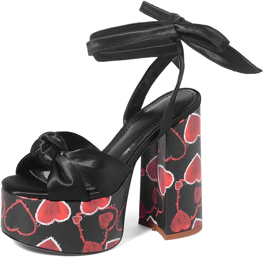 Roimaash Fashion Platform Sandals Block High Heels