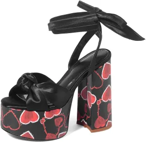 Roimaash Fashion Platform Sandals Block High Heels
