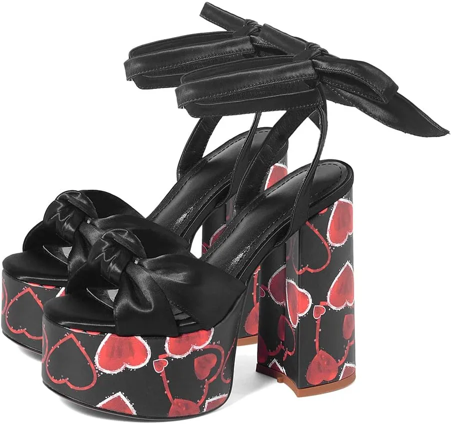 Roimaash Fashion Platform Sandals Block High Heels