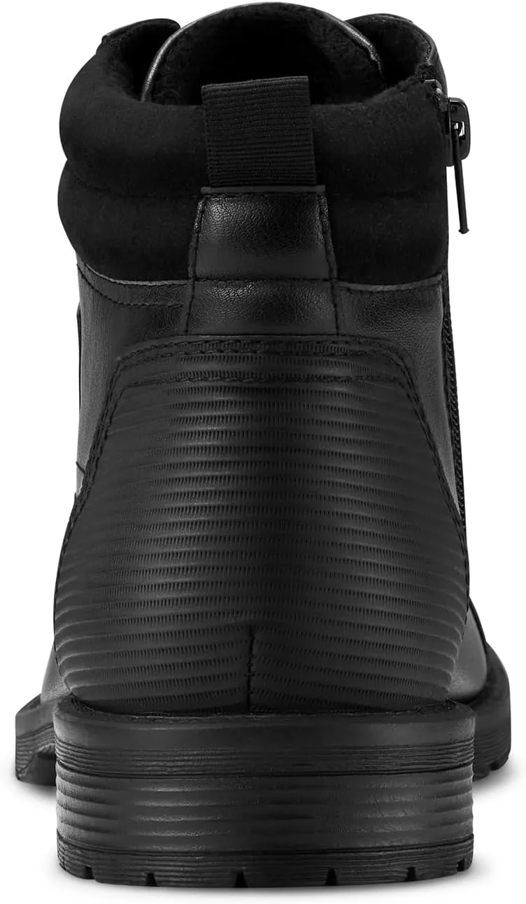Rollda Men's Motorcycle Boots Combat Boots Casual Dress Boots for Men Lace Up Cap Toe Ankle Boots
