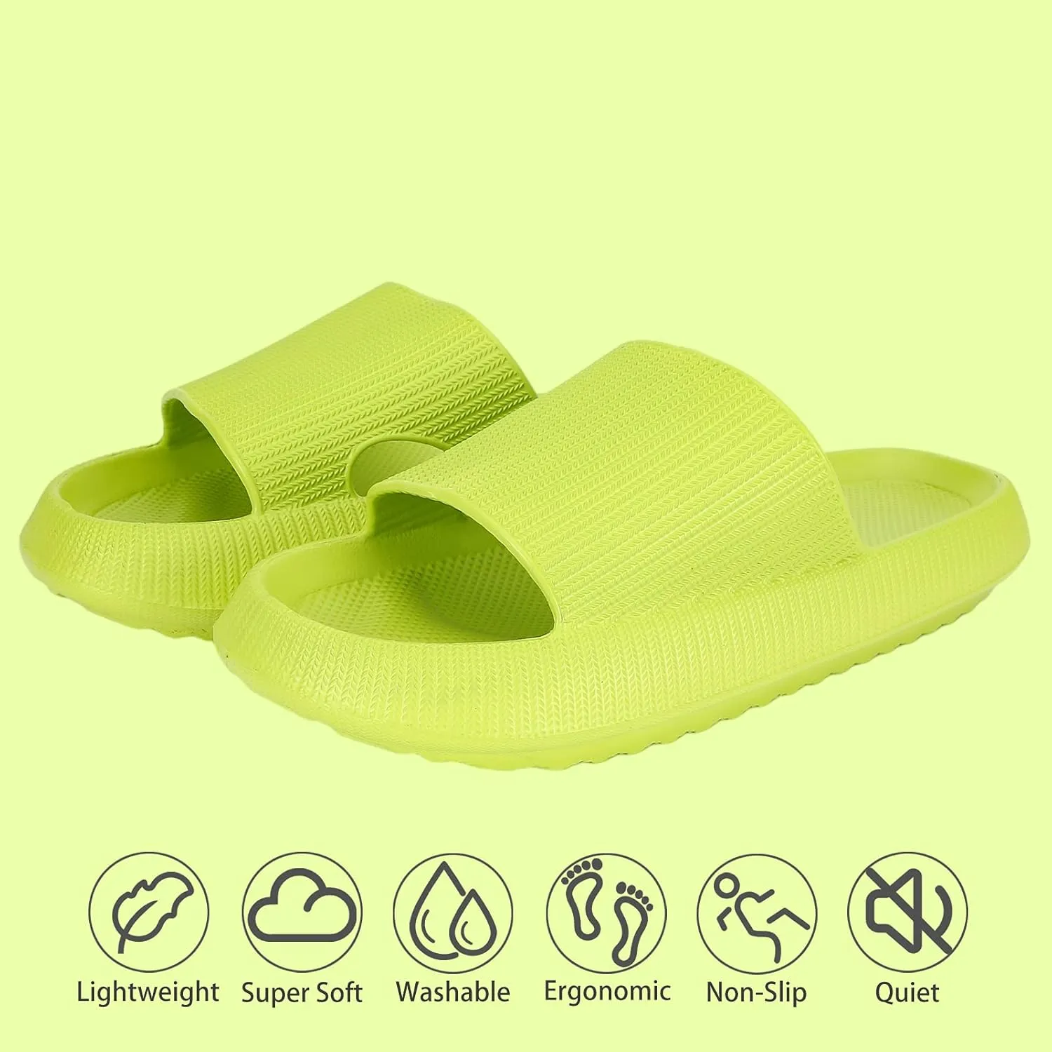 rosyclo Cloud Slippers for Women and Men, Pillow House Slippers Shower Shoes Indoor Slides Bathroom Sandals, Ultimate Comfort, Lightweight, Thick Sole, Non-Slip, Easy to Clean
