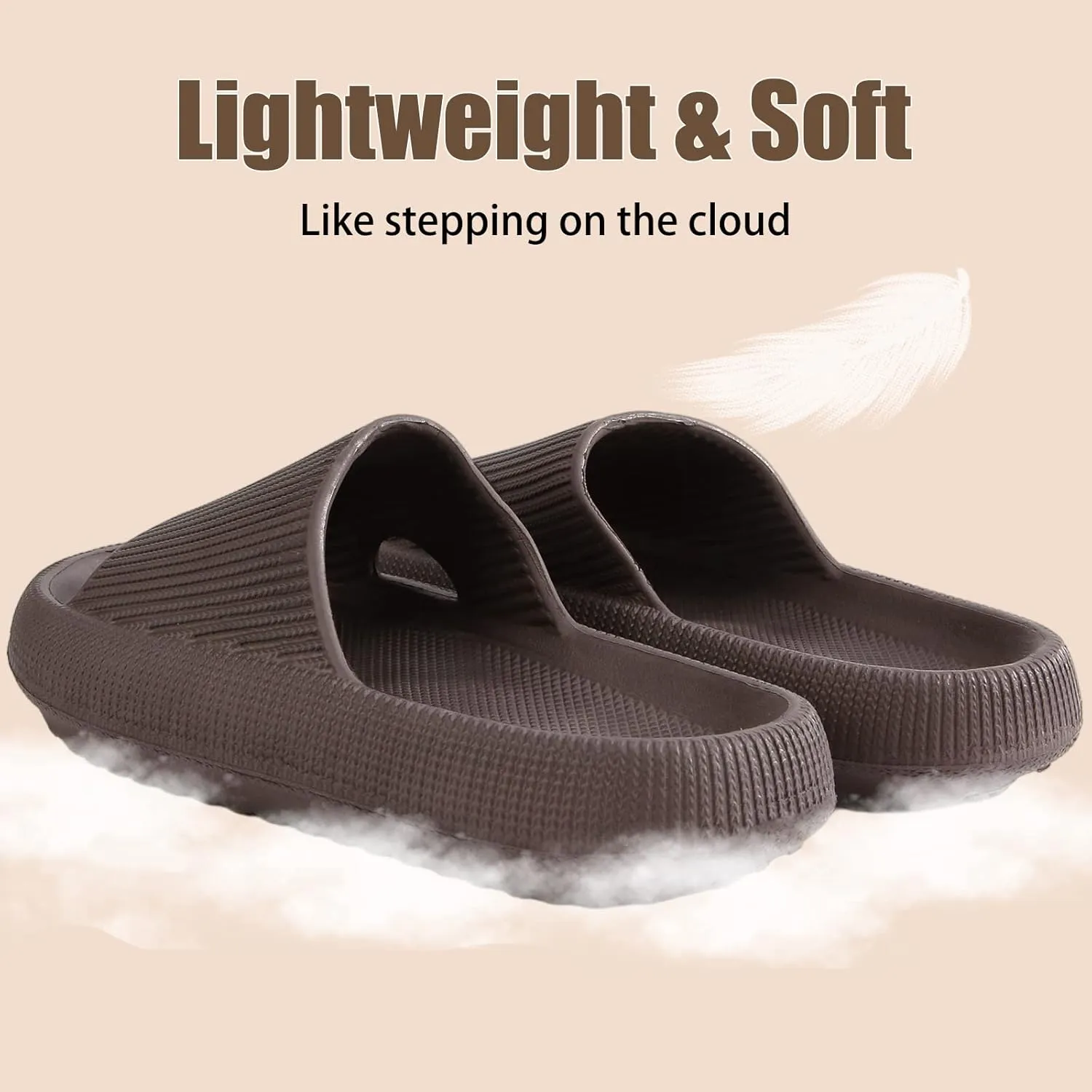 rosyclo Cloud Slippers for Women and Men, Pillow House Slippers Shower Shoes Indoor Slides Bathroom Sandals, Ultimate Comfort, Lightweight, Thick Sole, Non-Slip, Easy to Clean