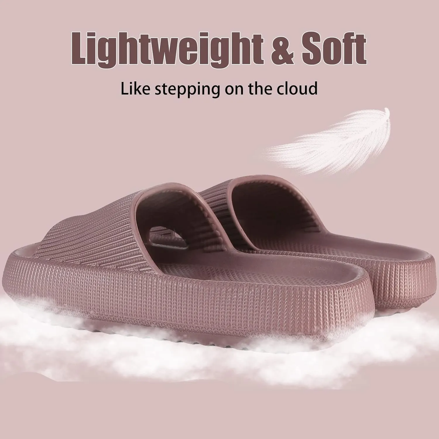rosyclo Cloud Slippers for Women and Men, Pillow House Slippers Shower Shoes Indoor Slides Bathroom Sandals, Ultimate Comfort, Lightweight, Thick Sole, Non-Slip, Easy to Clean