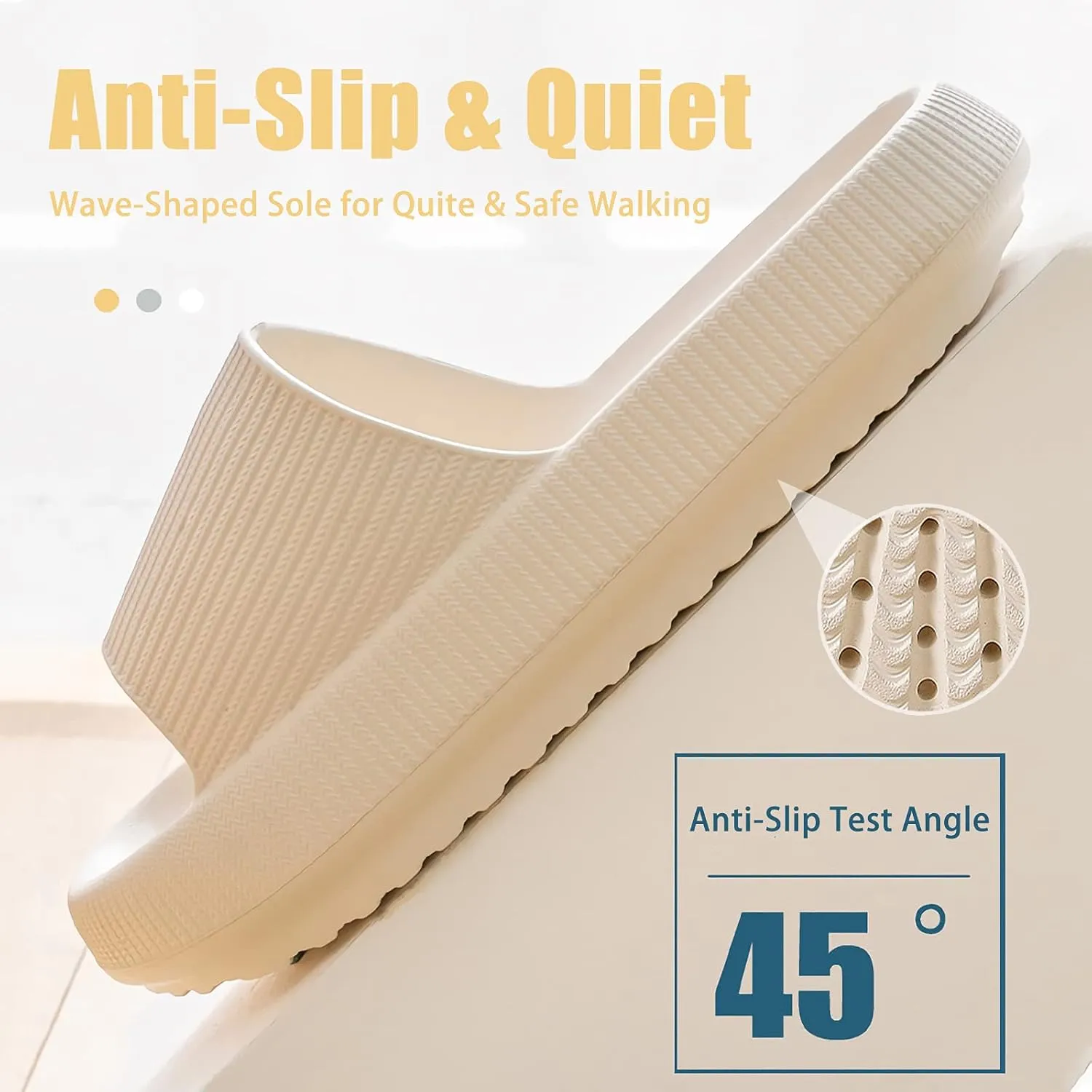 rosyclo Cloud Slippers for Women and Men, Pillow House Slippers Shower Shoes Indoor Slides Bathroom Sandals, Ultimate Comfort, Lightweight, Thick Sole, Non-Slip, Easy to Clean