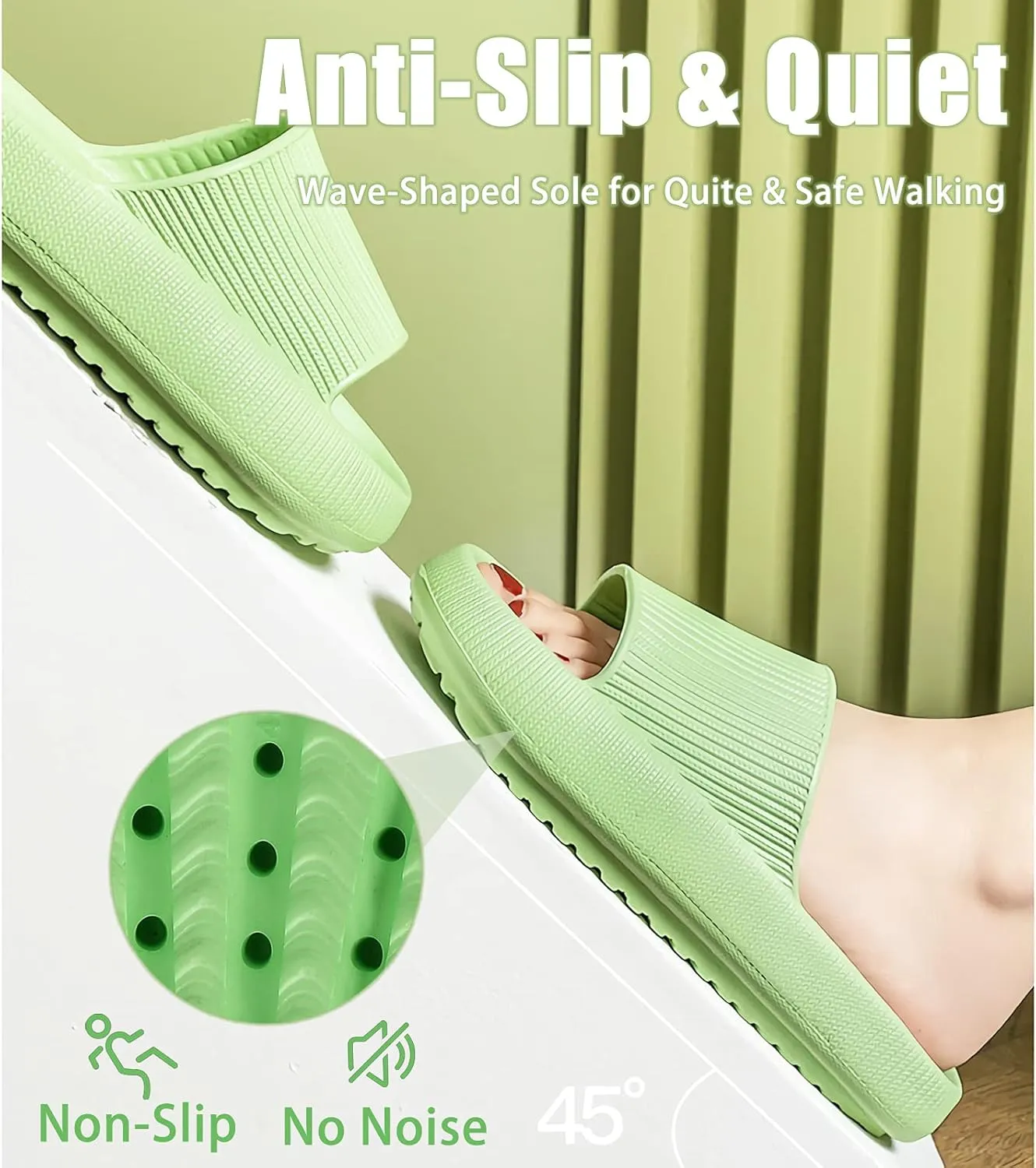 rosyclo Cloud Slippers for Women and Men, Pillow House Slippers Shower Shoes Indoor Slides Bathroom Sandals, Ultimate Comfort, Lightweight, Thick Sole, Non-Slip, Easy to Clean