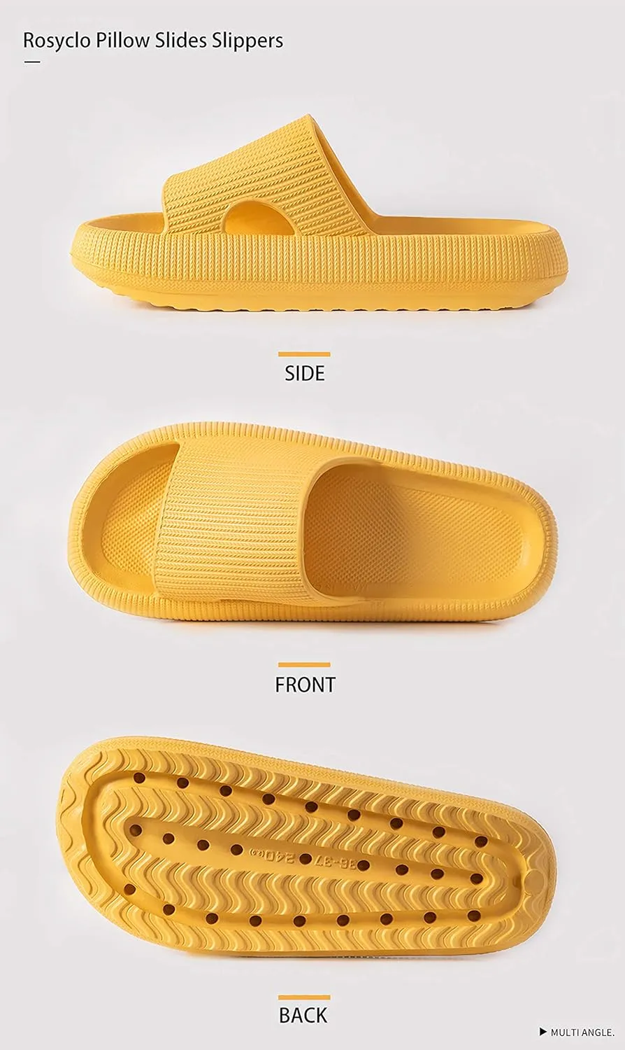 rosyclo Cloud Slippers for Women and Men, Pillow House Slippers Shower Shoes Indoor Slides Bathroom Sandals, Ultimate Comfort, Lightweight, Thick Sole, Non-Slip, Easy to Clean