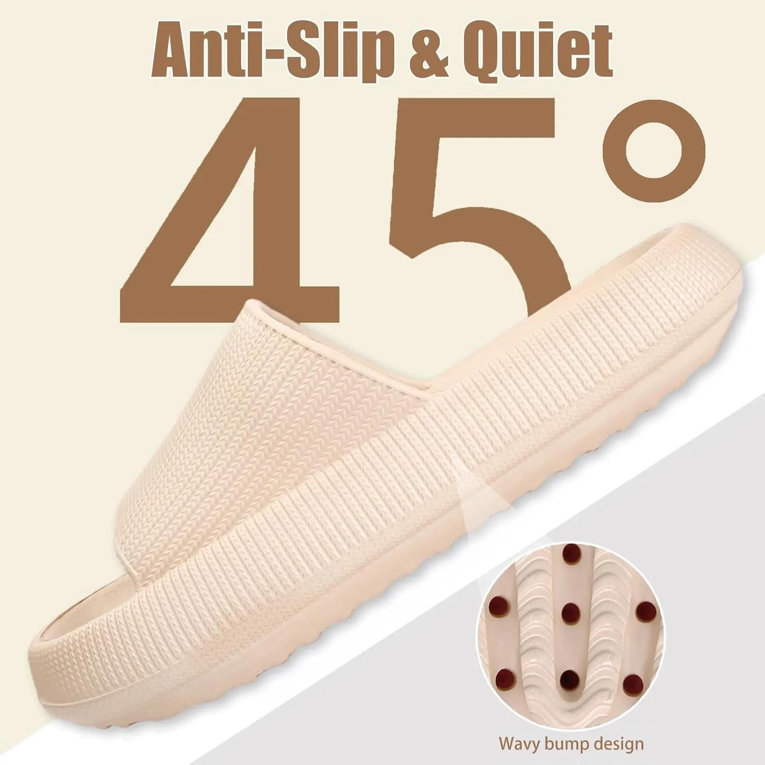 rosyclo Cloud Slippers for Women and Men, Pillow House Slippers Shower Shoes Indoor Slides Bathroom Sandals, Ultimate Comfort, Lightweight, Thick Sole, Non-Slip, Easy to Clean
