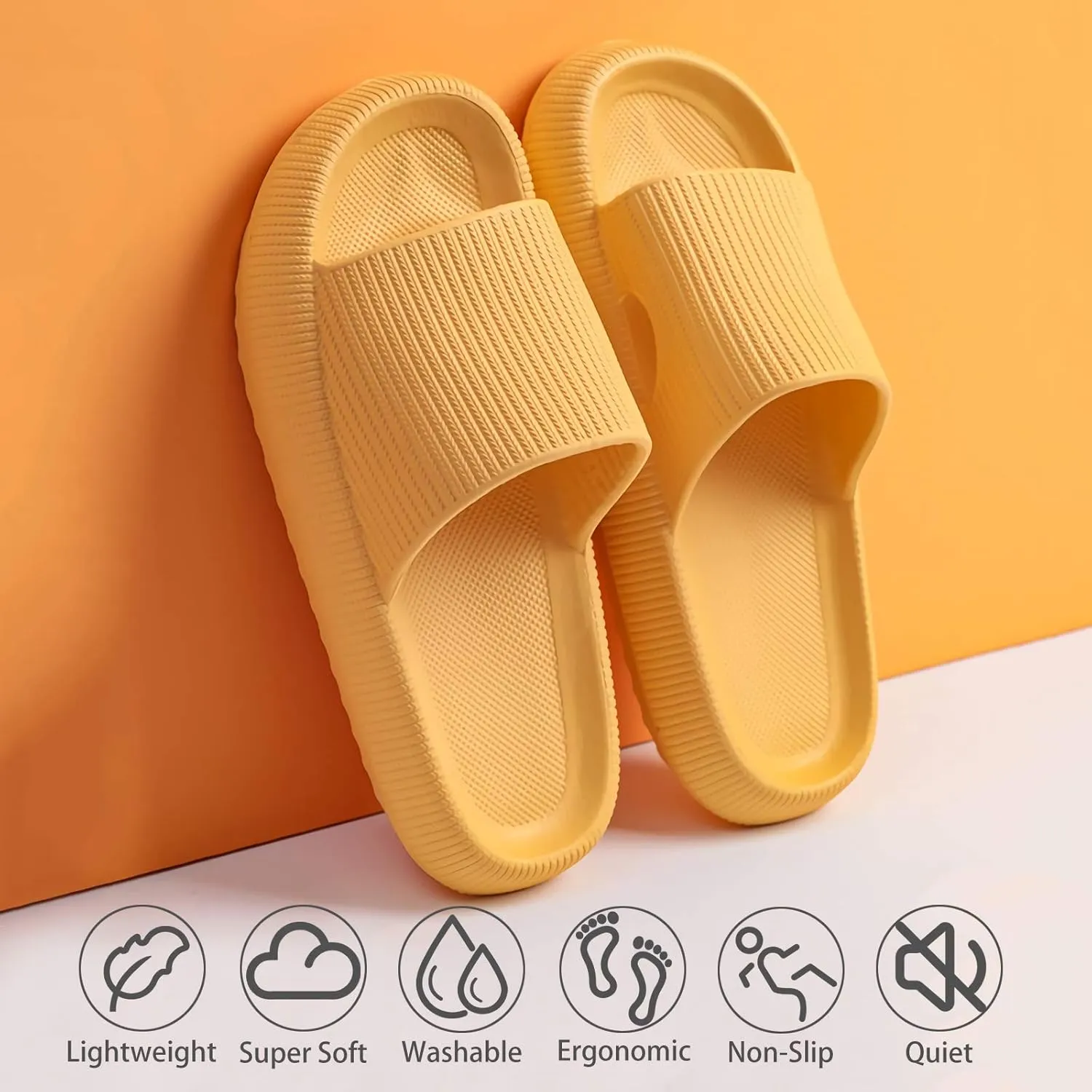 rosyclo Cloud Slippers for Women and Men, Pillow House Slippers Shower Shoes Indoor Slides Bathroom Sandals, Ultimate Comfort, Lightweight, Thick Sole, Non-Slip, Easy to Clean