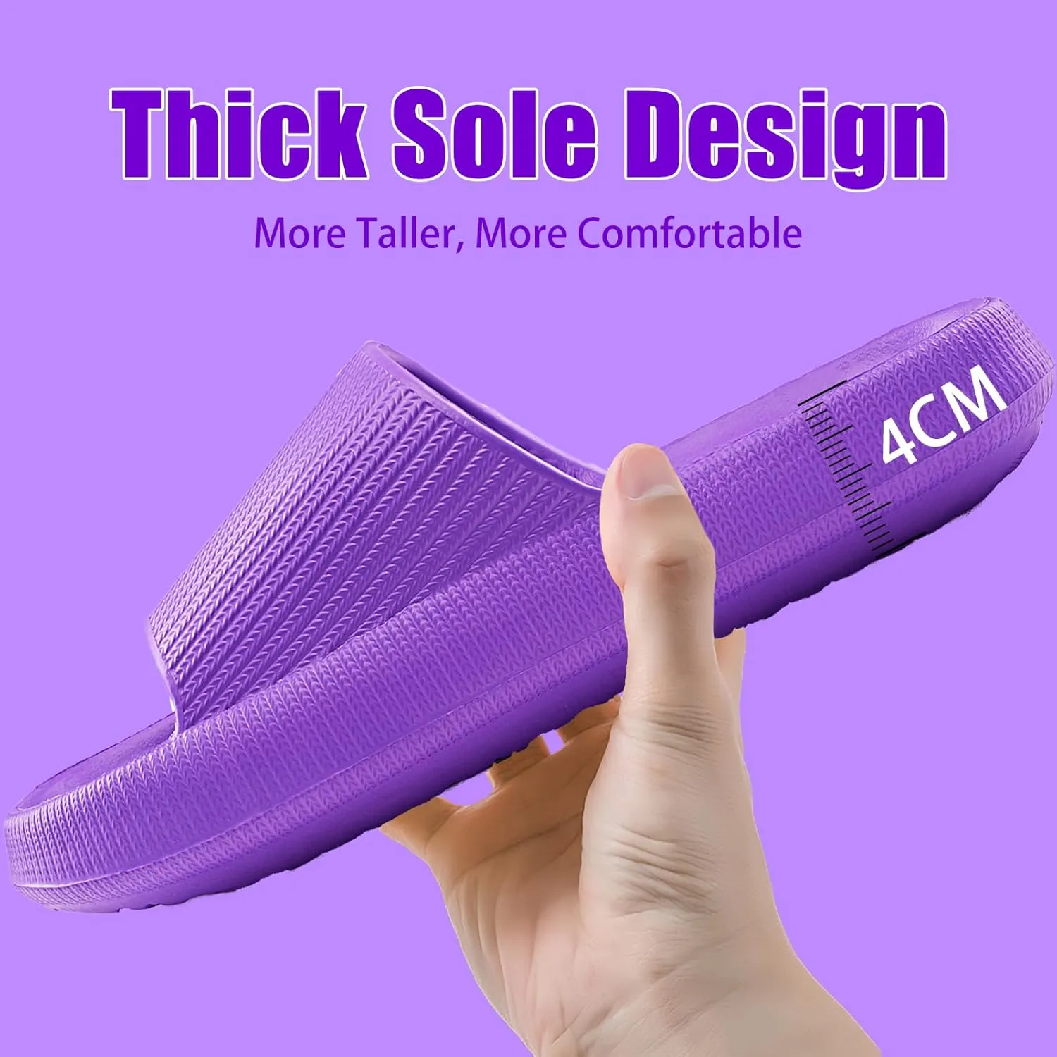 rosyclo Cloud Slippers for Women and Men, Pillow House Slippers Shower Shoes Indoor Slides Bathroom Sandals, Ultimate Comfort, Lightweight, Thick Sole, Non-Slip, Easy to Clean
