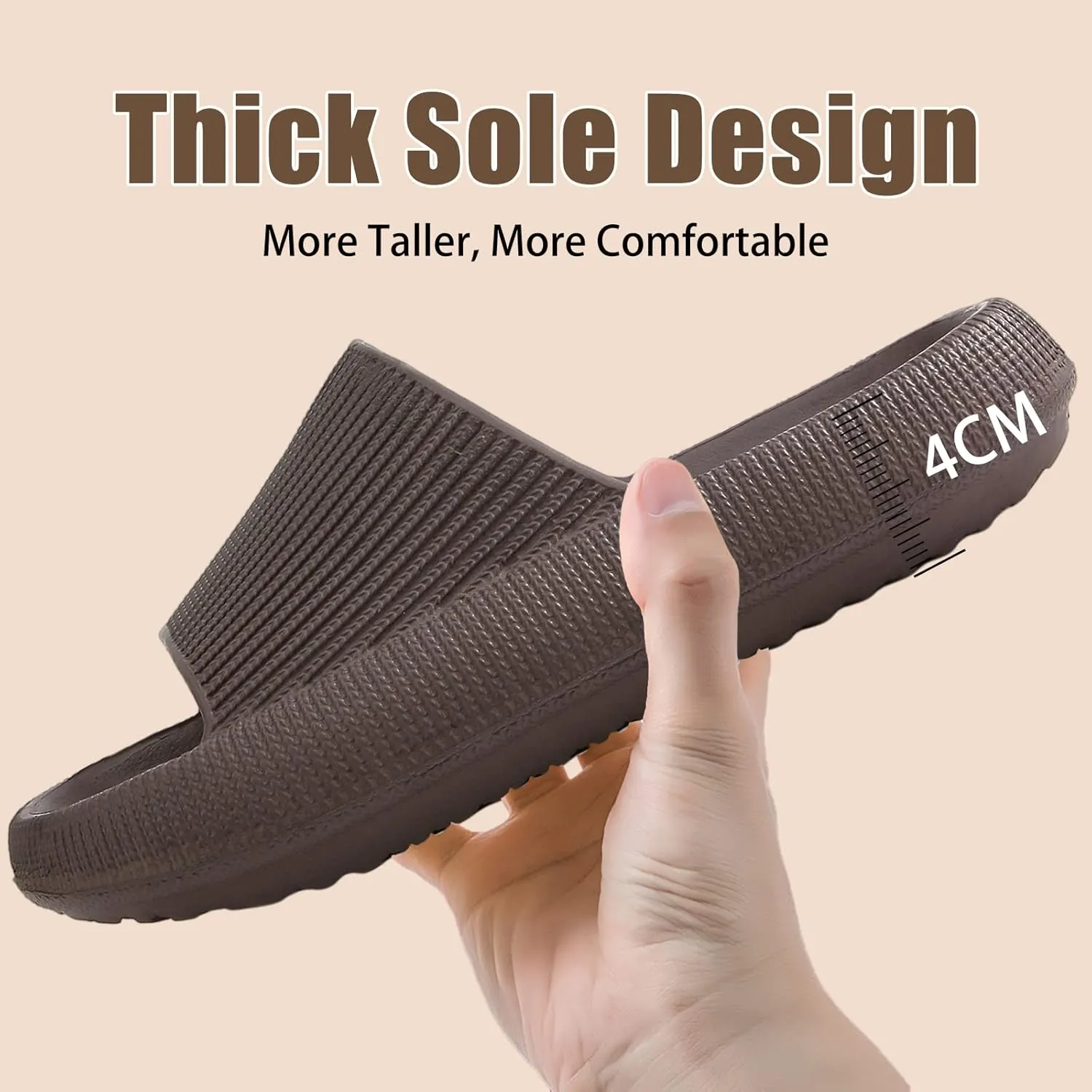 rosyclo Cloud Slippers for Women and Men, Pillow House Slippers Shower Shoes Indoor Slides Bathroom Sandals, Ultimate Comfort, Lightweight, Thick Sole, Non-Slip, Easy to Clean