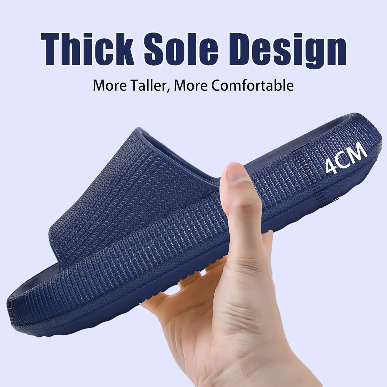 rosyclo Cloud Slippers for Women and Men, Pillow House Slippers Shower Shoes Indoor Slides Bathroom Sandals, Ultimate Comfort, Lightweight, Thick Sole, Non-Slip, Easy to Clean