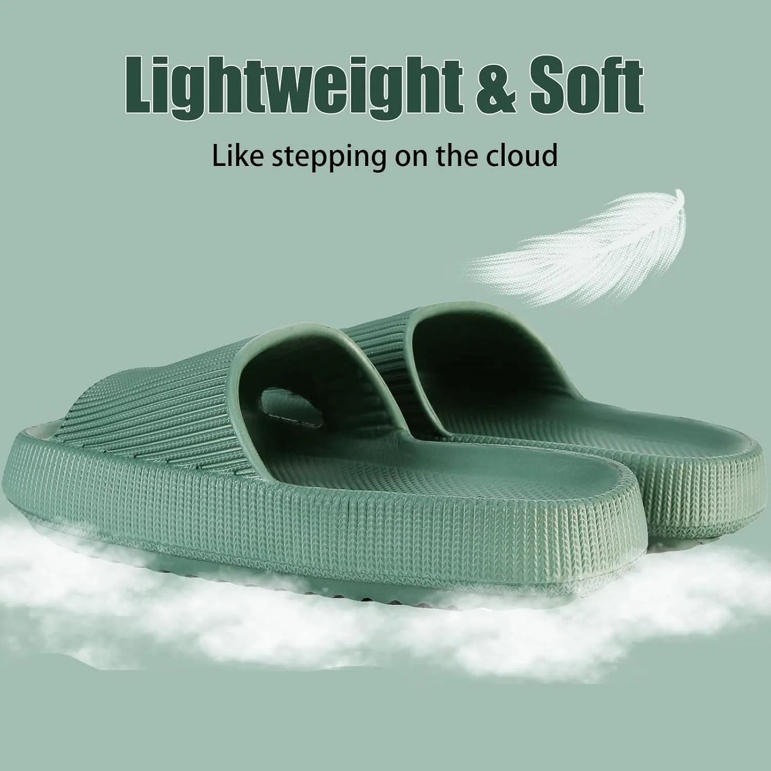 rosyclo Cloud Slippers for Women and Men, Pillow House Slippers Shower Shoes Indoor Slides Bathroom Sandals, Ultimate Comfort, Lightweight, Thick Sole, Non-Slip, Easy to Clean