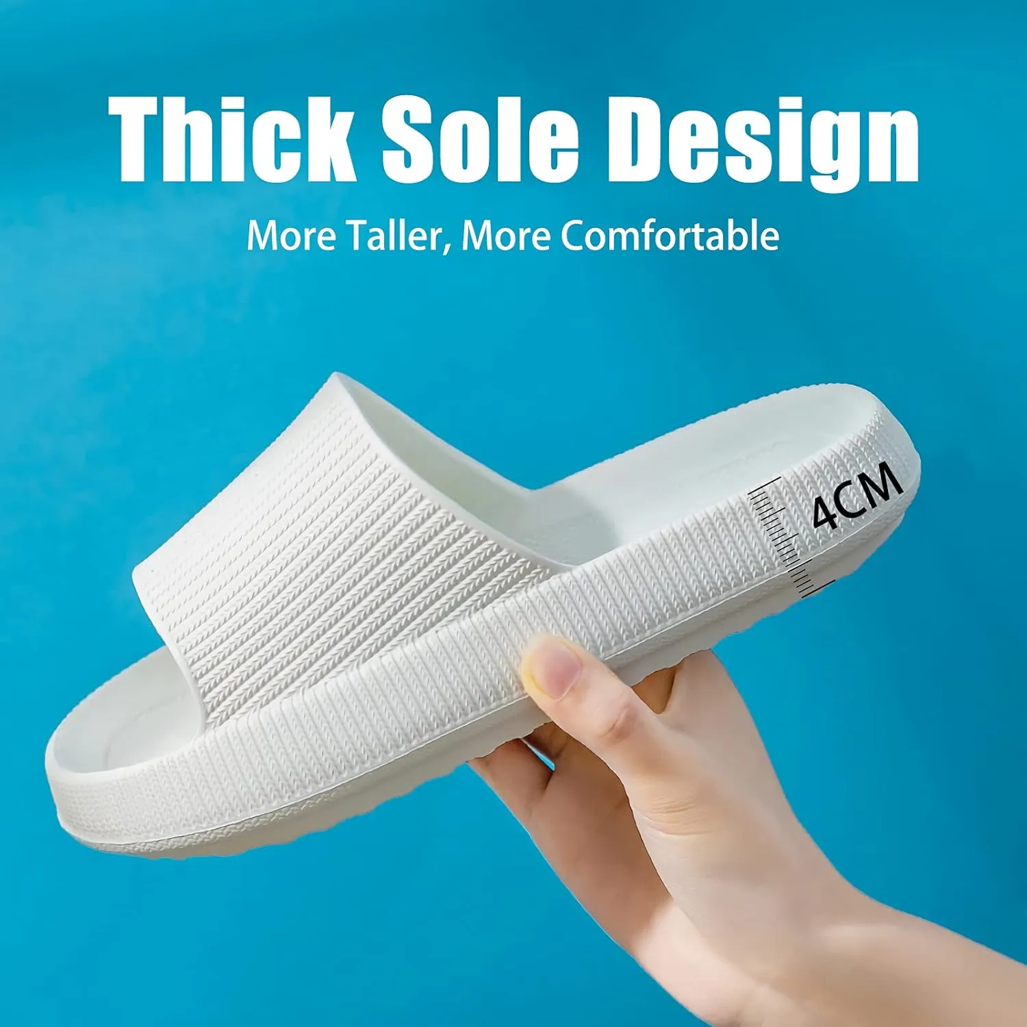 rosyclo Cloud Slippers for Women and Men, Pillow House Slippers Shower Shoes Indoor Slides Bathroom Sandals, Ultimate Comfort, Lightweight, Thick Sole, Non-Slip, Easy to Clean