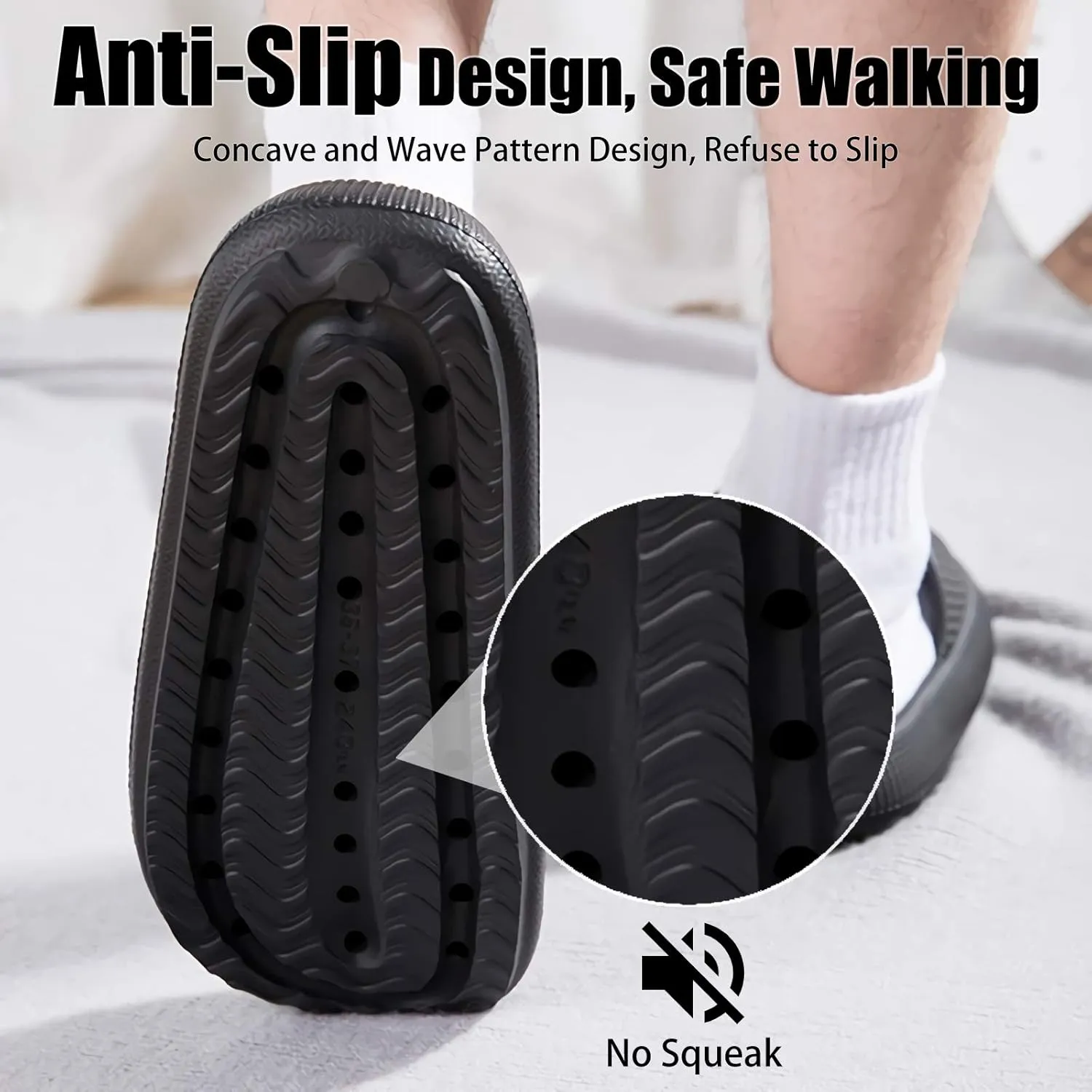rosyclo Cloud Slippers for Women and Men, Pillow House Slippers Shower Shoes Indoor Slides Bathroom Sandals, Ultimate Comfort, Lightweight, Thick Sole, Non-Slip, Easy to Clean