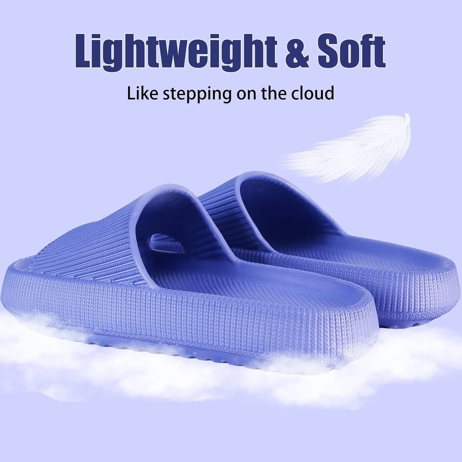 rosyclo Cloud Slippers for Women and Men, Pillow House Slippers Shower Shoes Indoor Slides Bathroom Sandals, Ultimate Comfort, Lightweight, Thick Sole, Non-Slip, Easy to Clean