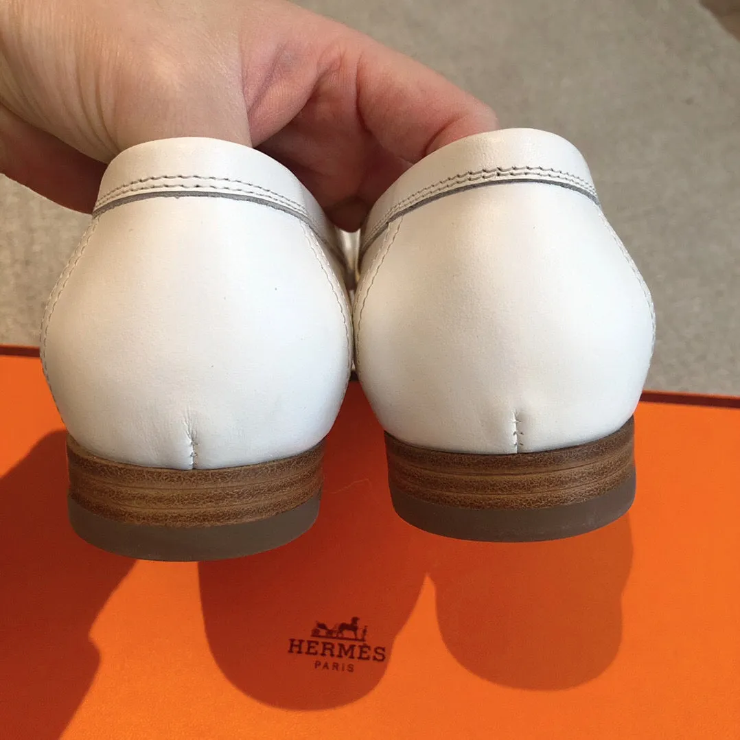 Royal Loafer White Mix Beige Perlino Mix Beige Goatskin With Fringe Detail And Signature Paris Buckle