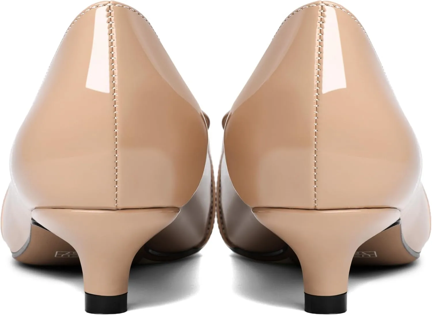 SAMMITOP Women's Low Kitten Heels Pointed Toe Metal Chain Slip On Loafers Pump Comfort Dress Work Wedding Shoes for Women 1.5 inch