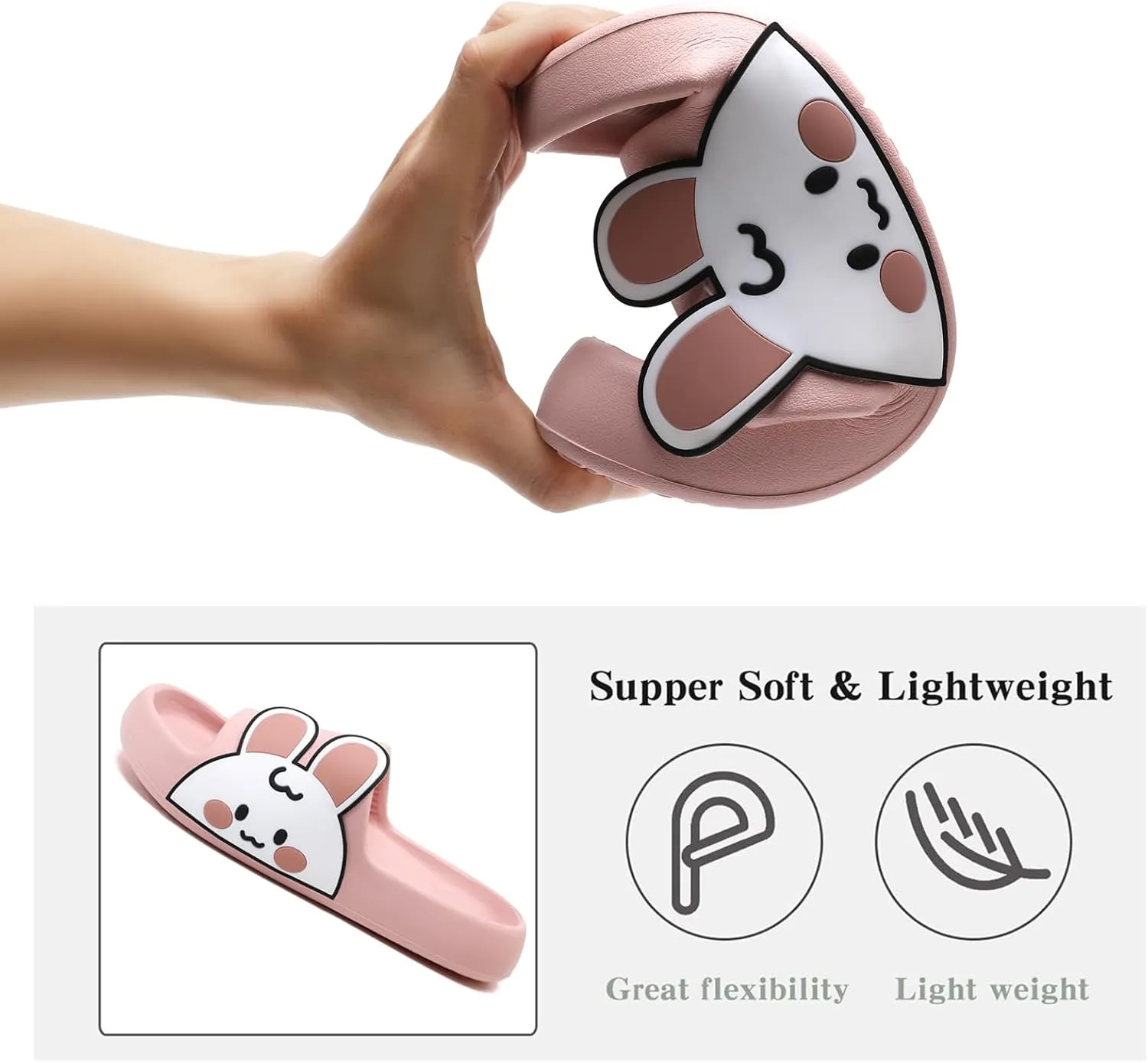 Sandals for Girls and Boys,Mens Slippers Sandals for Women,EVA Anti-Slip Indoor & Outdoor Kids Slippers Smile Face Open Toe Spa Bath Pool Gym House Casual Shower Shoes