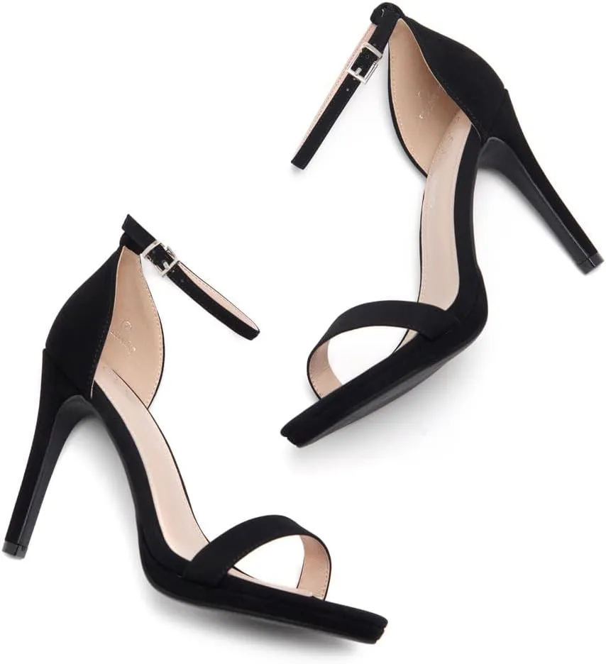 Shoe Land Women’s High Heels – Open Toe Stiletto Heels with Adjustable Ankle Strap | Dressy Sexy Strappy Heeled Sandals for Wedding, Prom, Party & Evening Wear