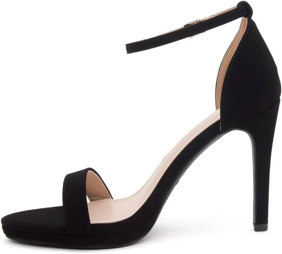 Shoe Land Women’s High Heels – Open Toe Stiletto Heels with Adjustable Ankle Strap | Dressy Sexy Strappy Heeled Sandals for Wedding, Prom, Party & Evening Wear
