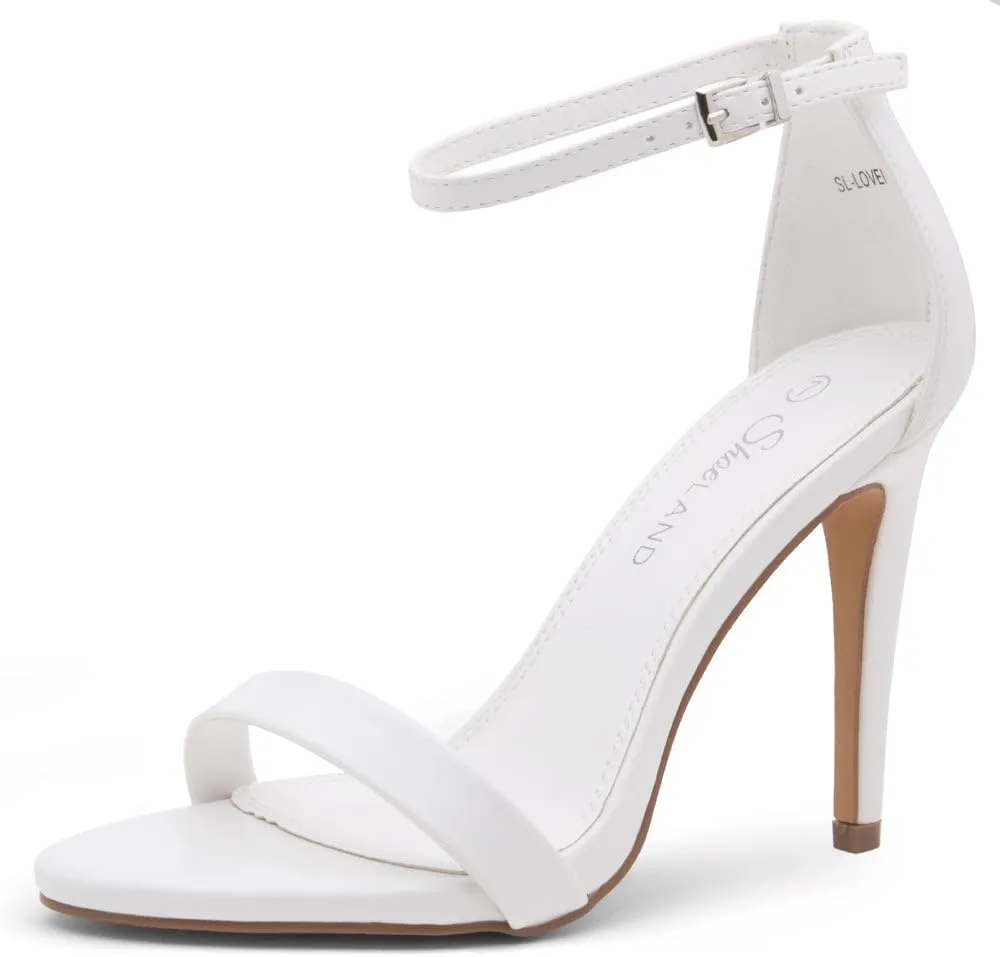 Shoe Land Women’s High Heels – Open Toe Stiletto Heels with Adjustable Ankle Strap | Dressy Sexy Strappy Heeled Sandals for Wedding, Prom, Party & Evening Wear