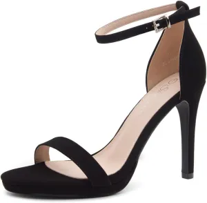 Shoe Land Women’s High Heels – Open Toe Stiletto Heels with Adjustable Ankle Strap | Dressy Sexy Strappy Heeled Sandals for Wedding, Prom, Party & Evening Wear