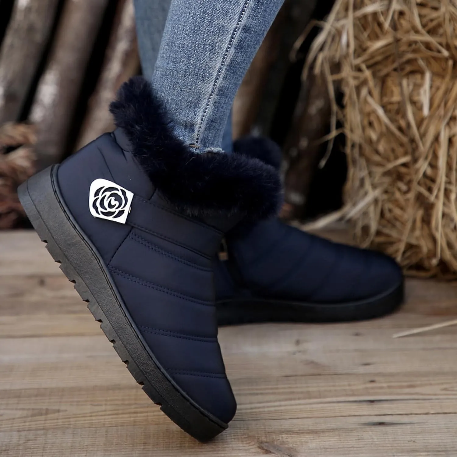 Snow Boots for Women Platform Boots 2024 Winter Warm Outdoor Waterproof Plush Insulation Flat Bottom Short Boots