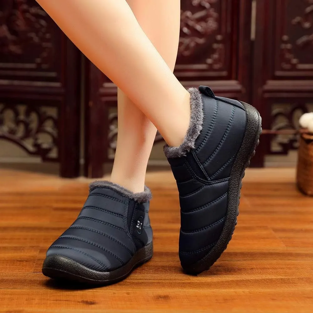 Snow Boots for Women Shoes Winter Slip On Ankle Booties Warm Fur Lined Waterproof Comfortable Womens Mens Short Boots
