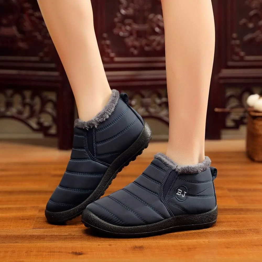 Snow Boots for Women Shoes Winter Slip On Ankle Booties Warm Fur Lined Waterproof Comfortable Womens Mens Short Boots