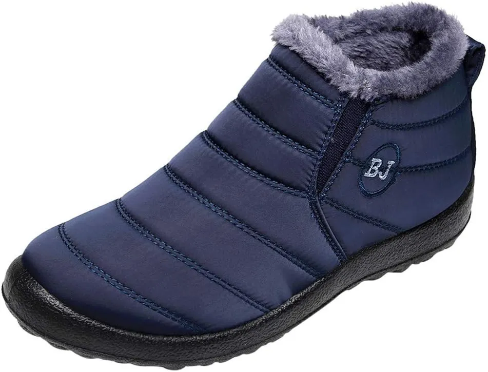 Snow Boots for Women Shoes Winter Slip On Ankle Booties Warm Fur Lined Waterproof Comfortable Womens Mens Short Boots
