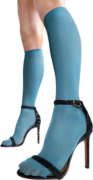sofsy 40 Den Everyday Comfort – Italian-Made Opaque Nylon Knee High Socks for Women | Full Support Colored Tube Stockings
