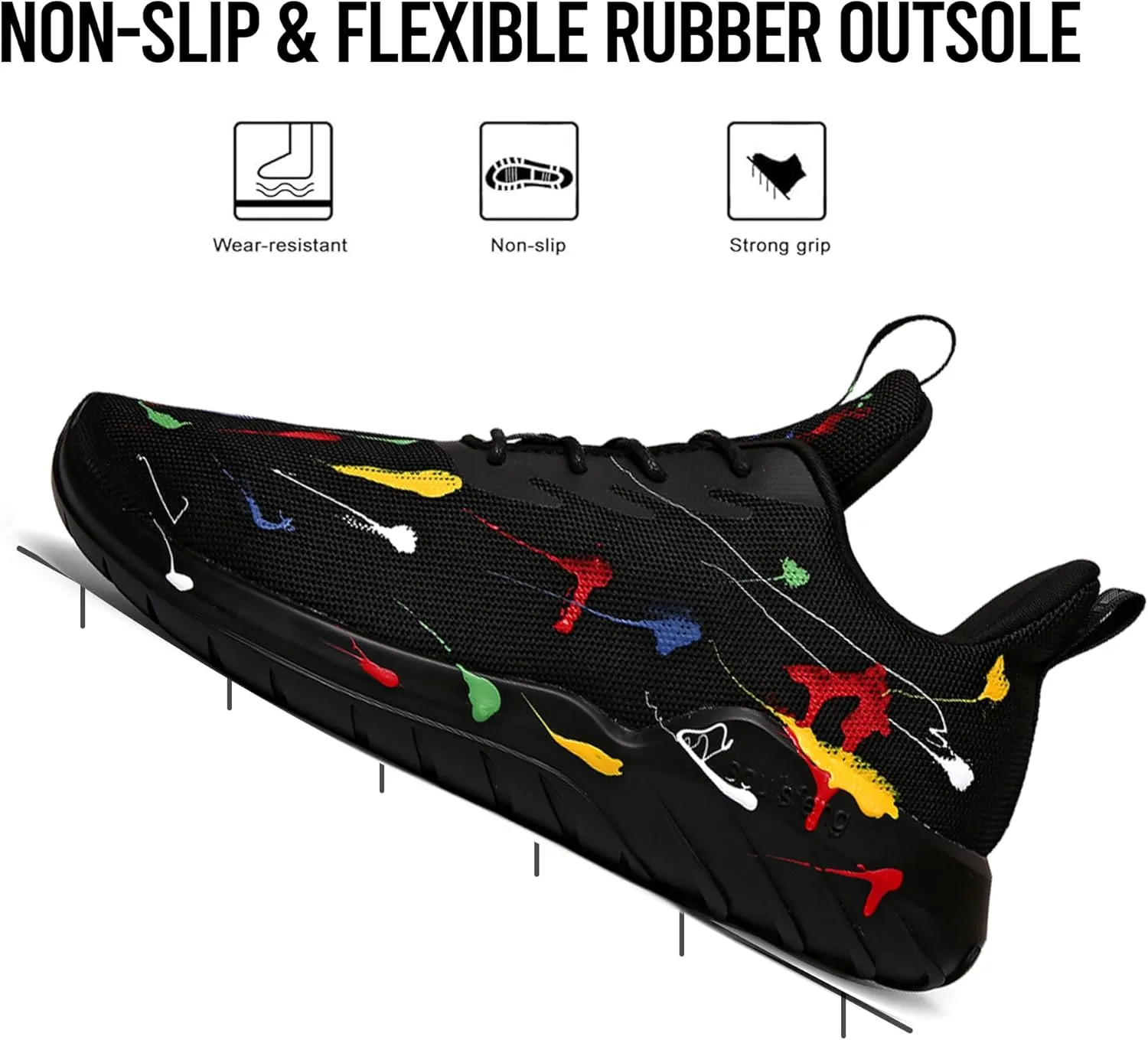Soulsfeng Mens Running Shoes Lightweight Fashion Stylish Sports Workout Gym Tennis Walking Sneakers Size US 5.5-15