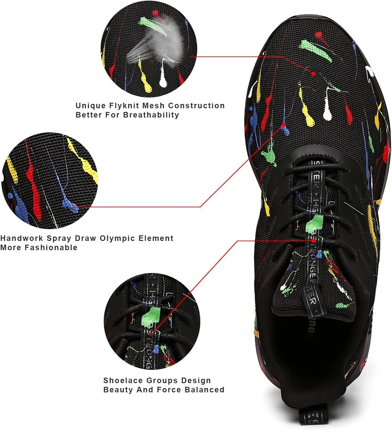 Soulsfeng Mens Running Shoes Lightweight Fashion Stylish Sports Workout Gym Tennis Walking Sneakers Size US 5.5-15