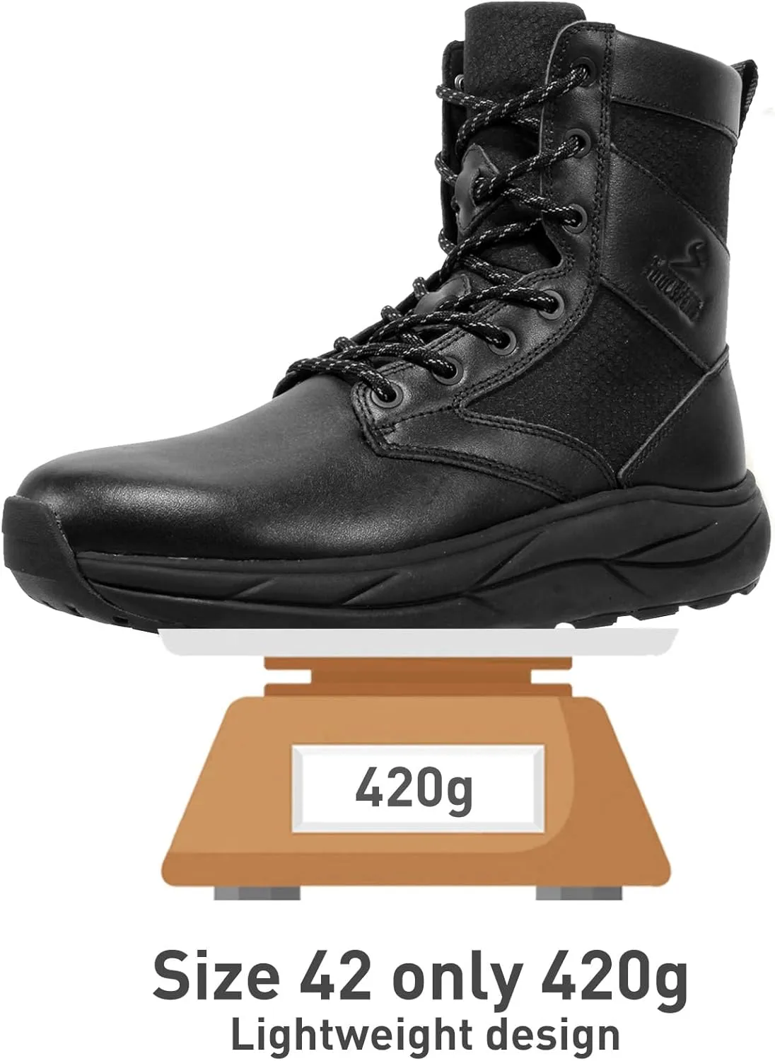 Soulsfeng Men's Women's Tactical Boots Lightweight Side Zipper Outdoors Combat Hiking Desert Military Boots