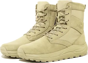 Soulsfeng Men's Women's Tactical Boots Lightweight Side Zipper Outdoors Combat Hiking Desert Military Boots