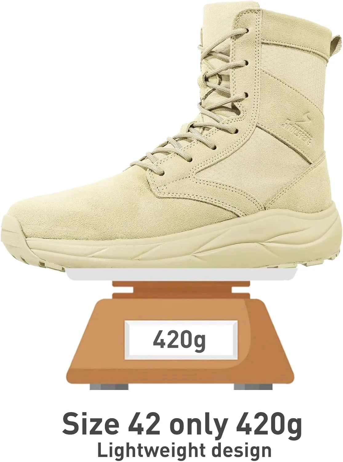 Soulsfeng Men's Women's Tactical Boots Lightweight Side Zipper Outdoors Combat Hiking Desert Military Boots