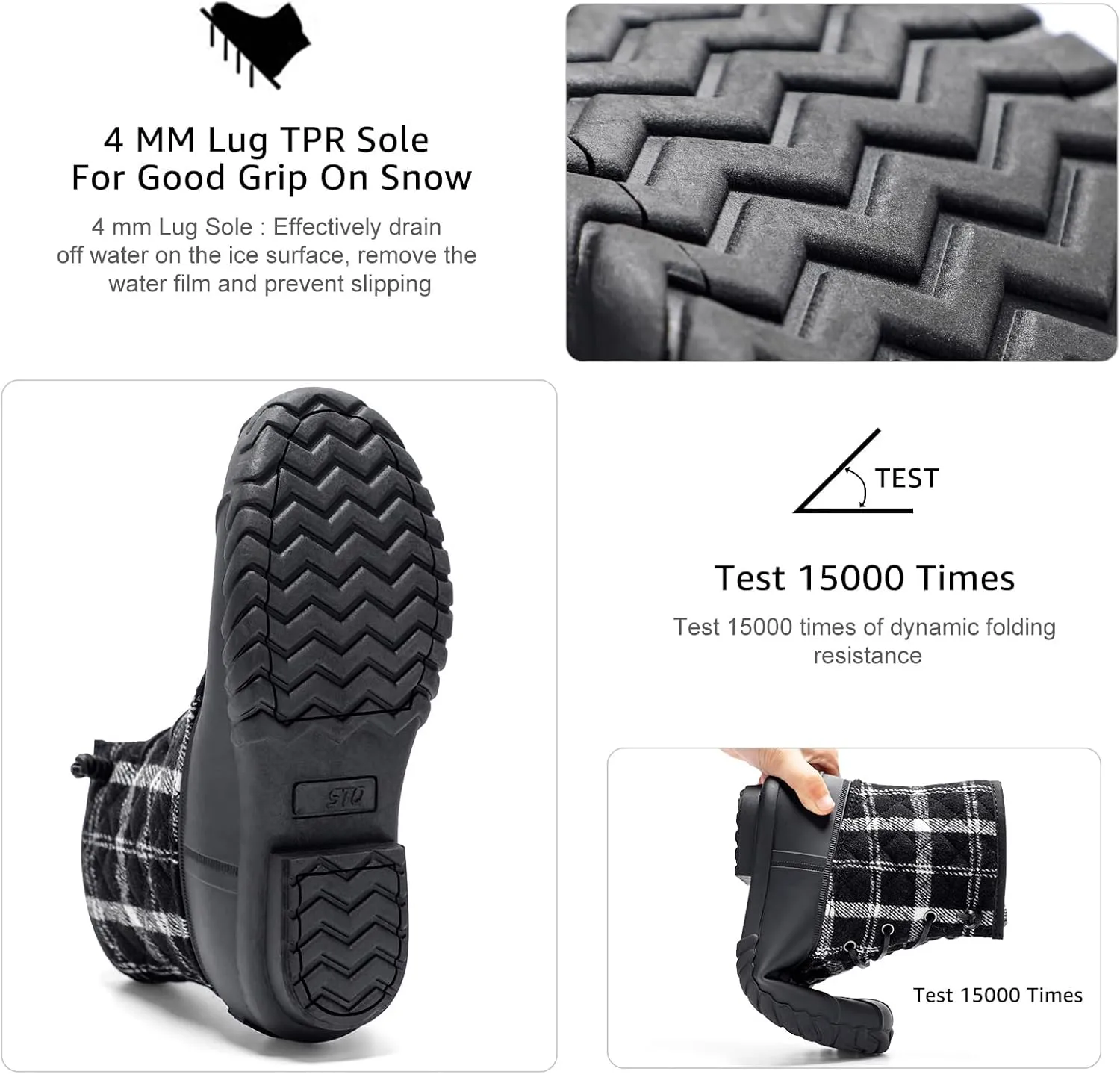 STQ Duck Boots for Women Waterproof Winter Boots Quilted Snow Boots