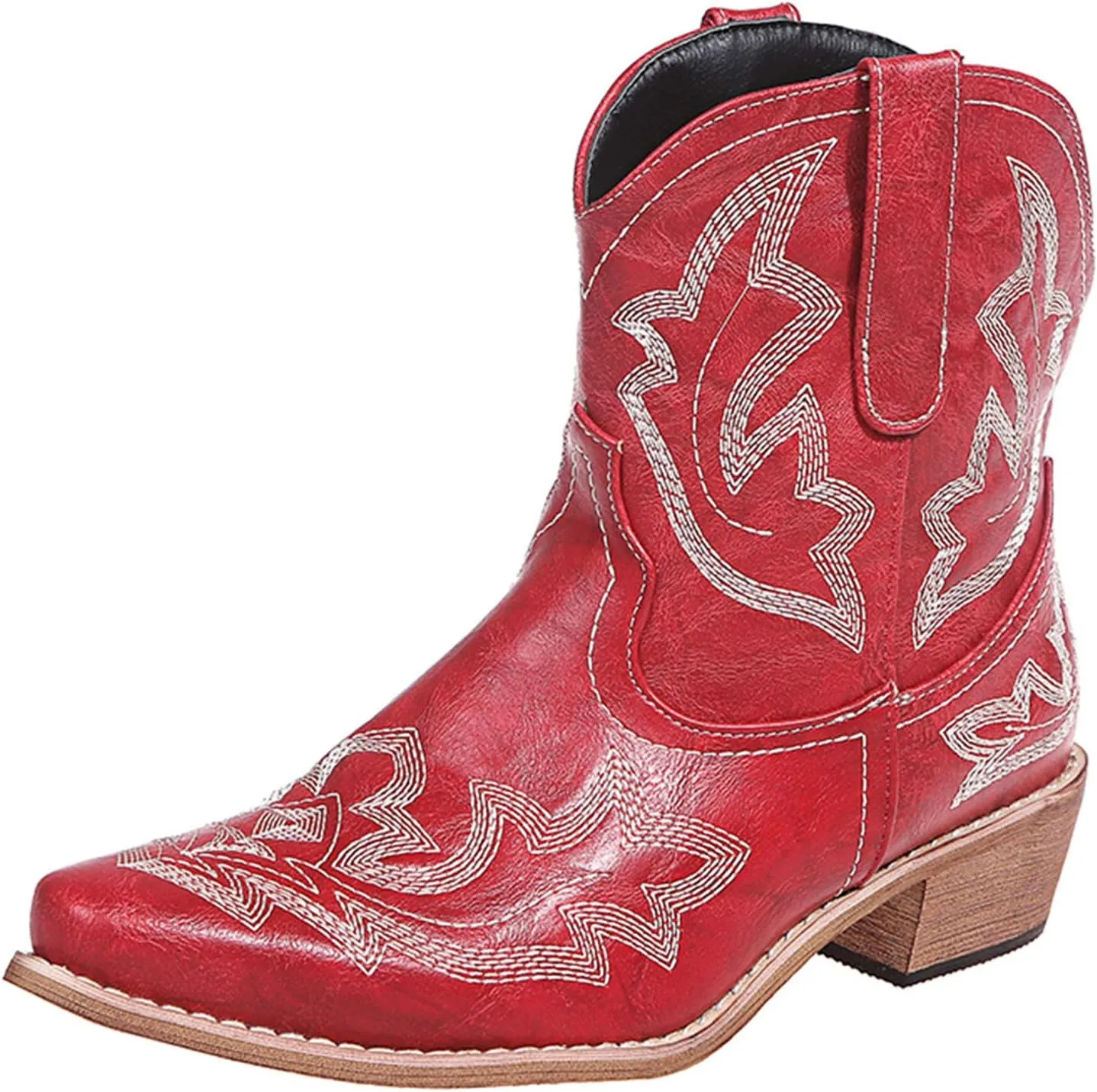 Tall Ankle Boots Womens Winter Ankle Boots 2024 Ankle Booties Heels Womens Low Cut Boots Water Proof Duck Comfort Ankle Boots for Women Low Heel Wide Ankle Cowboy Boots for Women